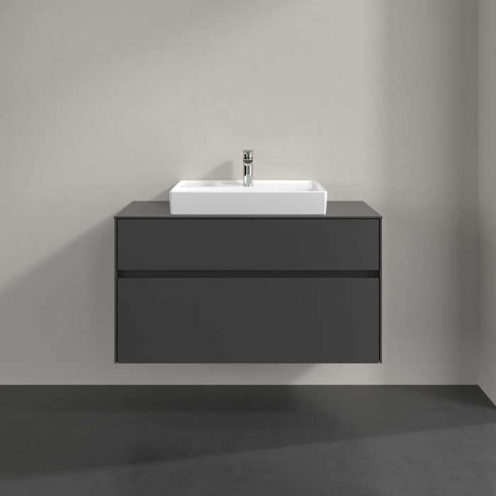 Villeroy & Boch Collaro Waschtischunterschrank 100 x 54,8 cm , mit LED-Beleuchtung, mit 2 Auszügen