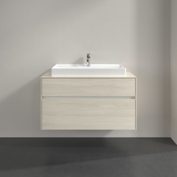 Villeroy & Boch Collaro Waschtischunterschrank 100 x 54,8 cm , mit LED-Beleuchtung, mit 2 Auszügen