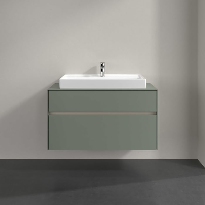 Villeroy & Boch Collaro Waschtischunterschrank 100 x 54,8 cm , mit LED-Beleuchtung, mit 2 Auszügen