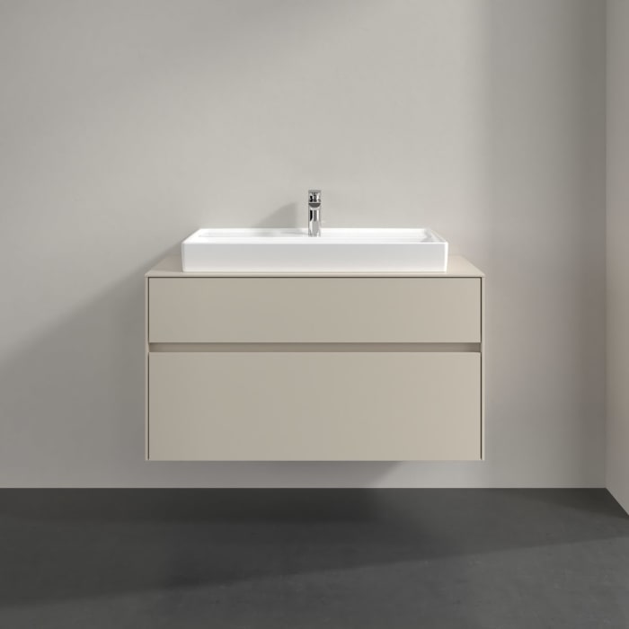 Villeroy & Boch Collaro Waschtischunterschrank 100 x 54,8 cm , mit LED-Beleuchtung, mit 2 Auszügen