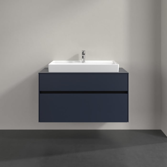 Villeroy & Boch Collaro Waschtischunterschrank 100 x 54,8 cm , mit LED-Beleuchtung, mit 2 Auszügen