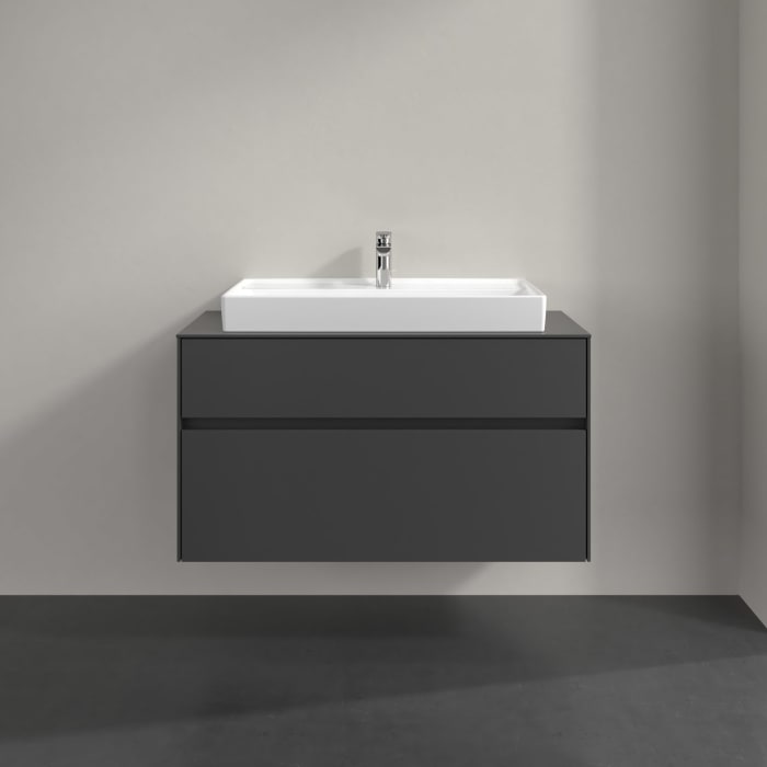 Villeroy & Boch Collaro Waschtischunterschrank 100 x 54,8 cm , mit LED-Beleuchtung, mit 2 Auszügen