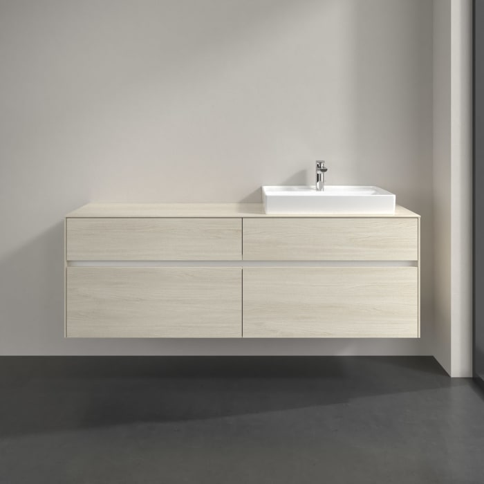 Villeroy & Boch Collaro Waschtischunterschrank 160 x 54,8 cm , mit LED-Beleuchtung, mit 4 Auszügen