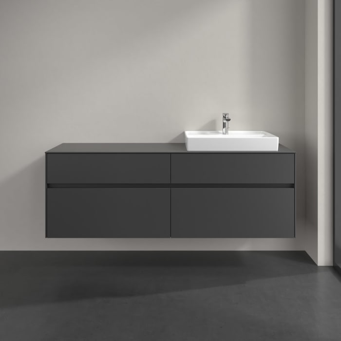 Villeroy & Boch Collaro Waschtischunterschrank 160 x 54,8 cm , mit LED-Beleuchtung, mit 4 Auszügen