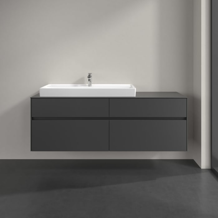 Villeroy & Boch Collaro Waschtischunterschrank 160 x 54,8 cm , mit LED-Beleuchtung, mit 4 Auszügen