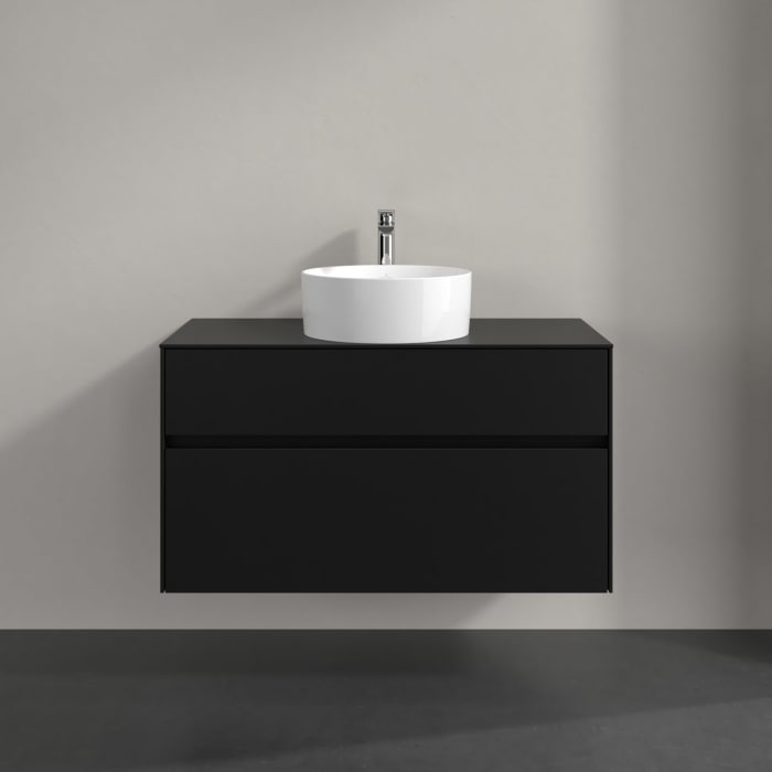 Villeroy & Boch Collaro Waschtischunterschrank 100 x 54,8 cm , mit LED-Beleuchtung, mit 2 Auszügen