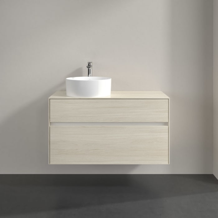 Villeroy & Boch Collaro Waschtischunterschrank 100 x 54,8 cm , mit LED-Beleuchtung, mit 2 Auszügen