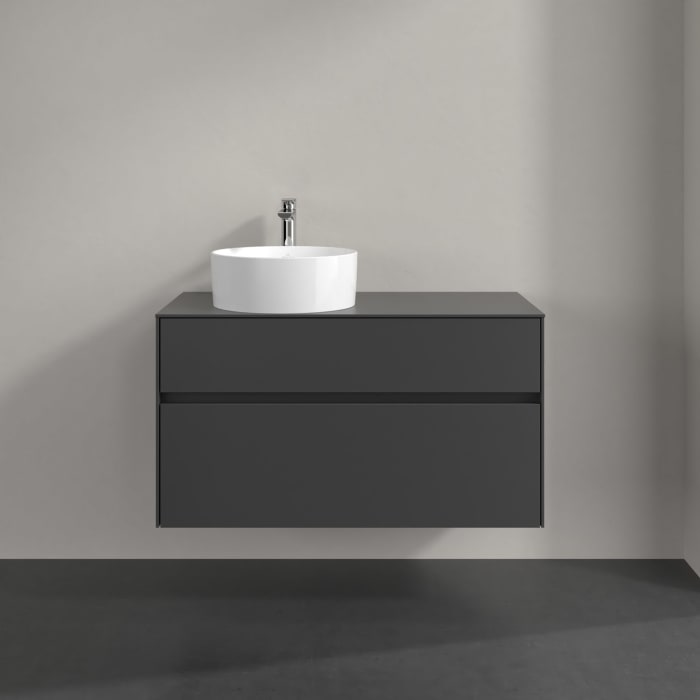 Villeroy & Boch Collaro Waschtischunterschrank 100 x 54,8 cm , mit LED-Beleuchtung, mit 2 Auszügen