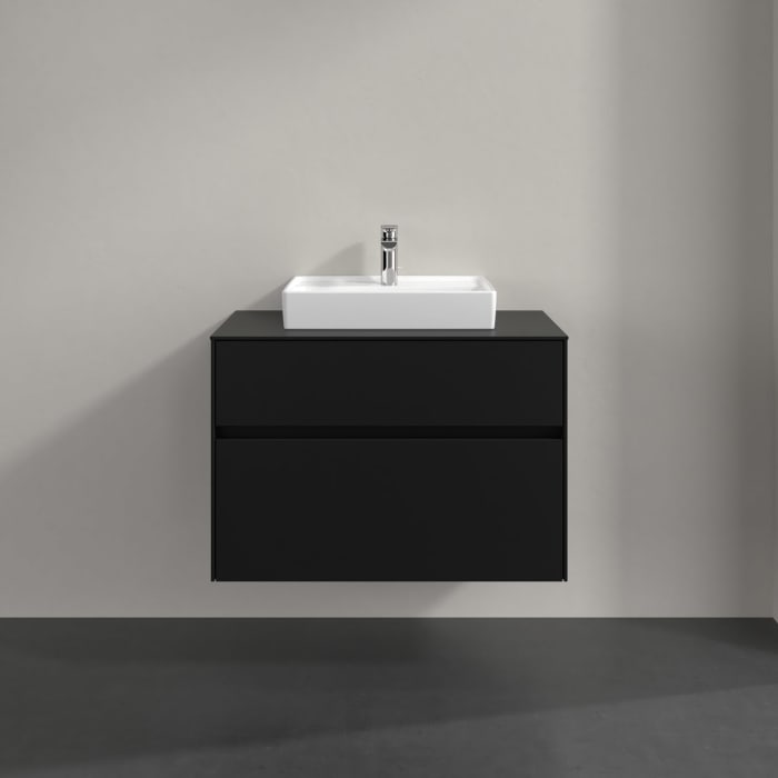 Villeroy & Boch Collaro Waschtischunterschrank 80 x 54,8 cm , mit LED-Beleuchtung, mit 2 Auszügen