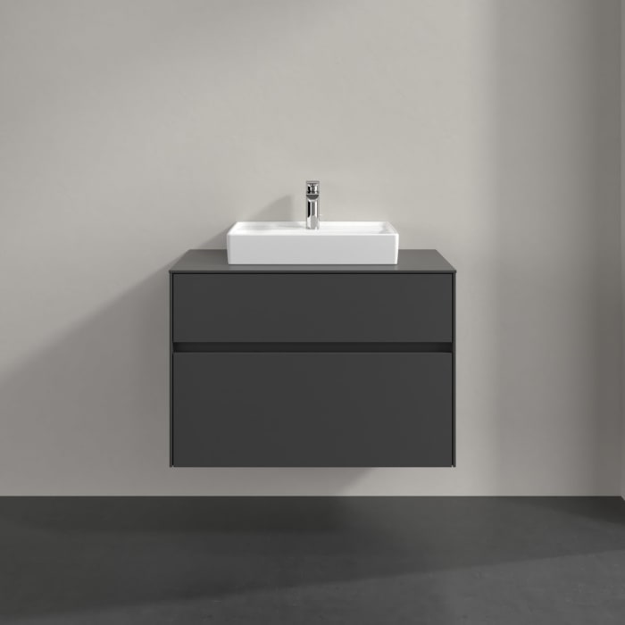 Villeroy & Boch Collaro Waschtischunterschrank 80 x 54,8 cm , mit LED-Beleuchtung, mit 2 Auszügen