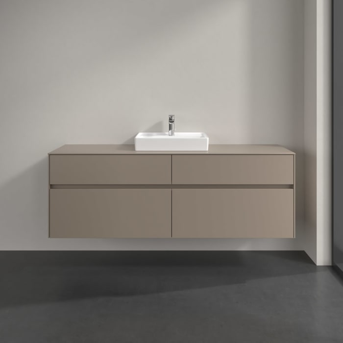 Villeroy & Boch Collaro Waschtischunterschrank 160 x 54,8 cm , mit LED-Beleuchtung, mit 4 Auszügen