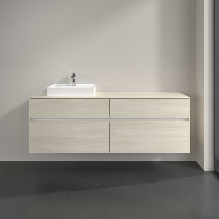 Villeroy & Boch Collaro Waschtischunterschrank 160 x 54,8 cm , mit LED-Beleuchtung, mit 4 Auszügen