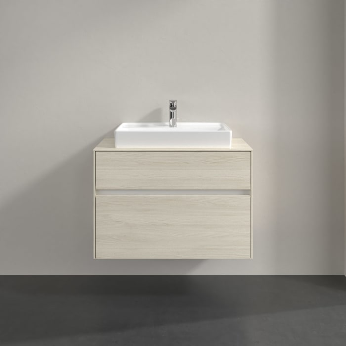 Villeroy & Boch Collaro Waschtischunterschrank 80 x 54,8 cm , mit LED-Beleuchtung, mit 2 Auszügen