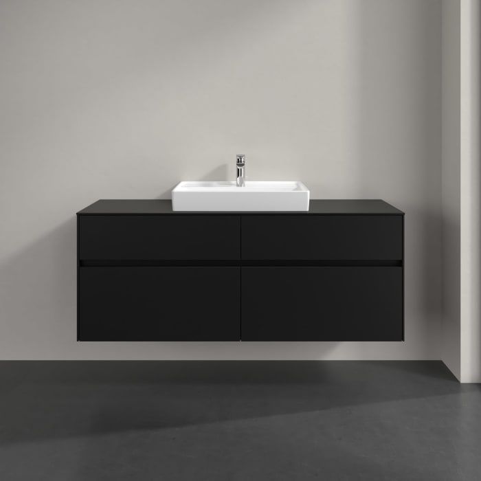 Villeroy & Boch Collaro Waschtischunterschrank 140 x 54,8 cm , mit LED-Beleuchtung, mit 4 Auszügen