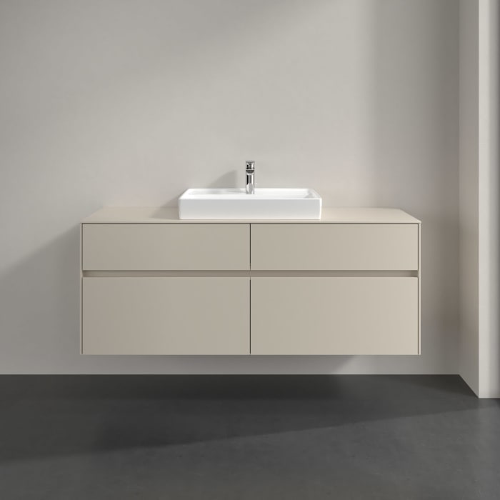 Villeroy & Boch Collaro Waschtischunterschrank 140 x 54,8 cm , mit LED-Beleuchtung, mit 4 Auszügen