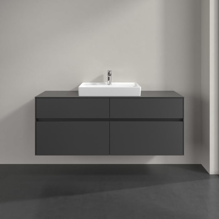 Villeroy & Boch Collaro Waschtischunterschrank 140 x 54,8 cm , mit LED-Beleuchtung, mit 4 Auszügen