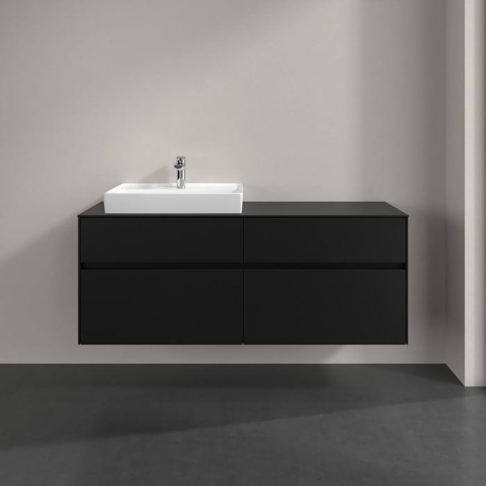 Villeroy & Boch Collaro Waschtischunterschrank 140 x 54,8 cm , mit LED-Beleuchtung, mit 4 Auszügen