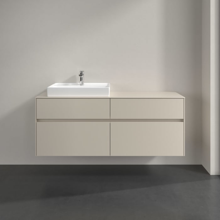 Villeroy & Boch Collaro Waschtischunterschrank 140 x 54,8 cm , mit LED-Beleuchtung, mit 4 Auszügen
