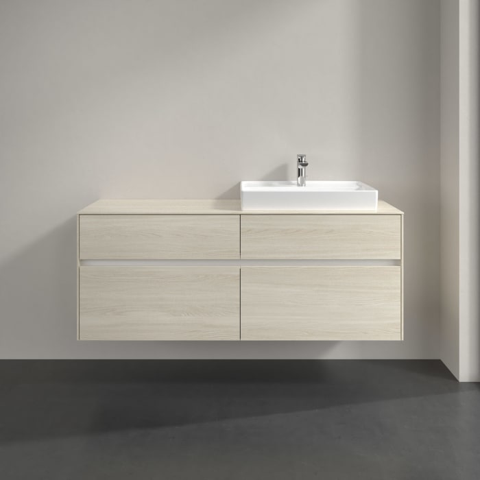 Villeroy & Boch Collaro Waschtischunterschrank 140 x 54,8 cm , mit LED-Beleuchtung, mit 4 Auszügen