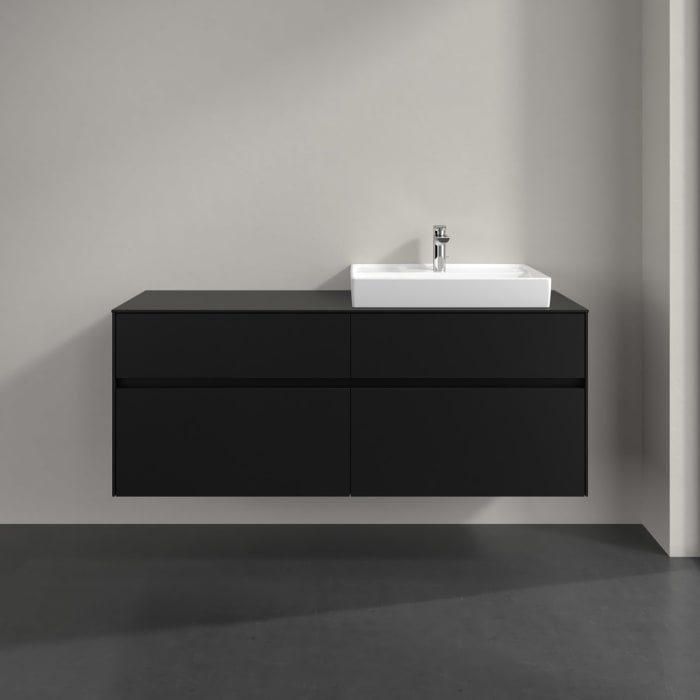 Villeroy & Boch Collaro Waschtischunterschrank 140 x 54,8 cm , mit LED-Beleuchtung, mit 4 Auszügen