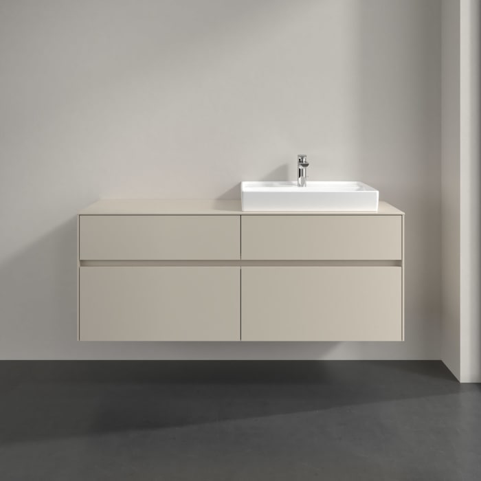 Villeroy & Boch Collaro Waschtischunterschrank 140 x 54,8 cm , mit LED-Beleuchtung, mit 4 Auszügen