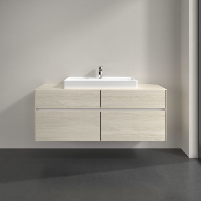 Villeroy & Boch Collaro Waschtischunterschrank 140 x 54,8 cm , mit LED-Beleuchtung, mit 4 Auszügen