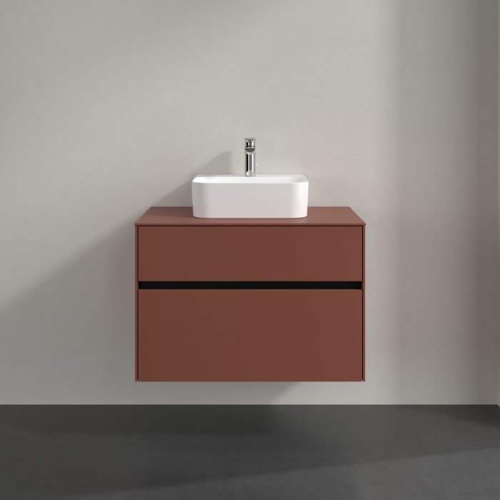 Villeroy & Boch Collaro Waschtischunterschrank 80 x 54,8 cm , mit LED-Beleuchtung, mit 2 Auszügen