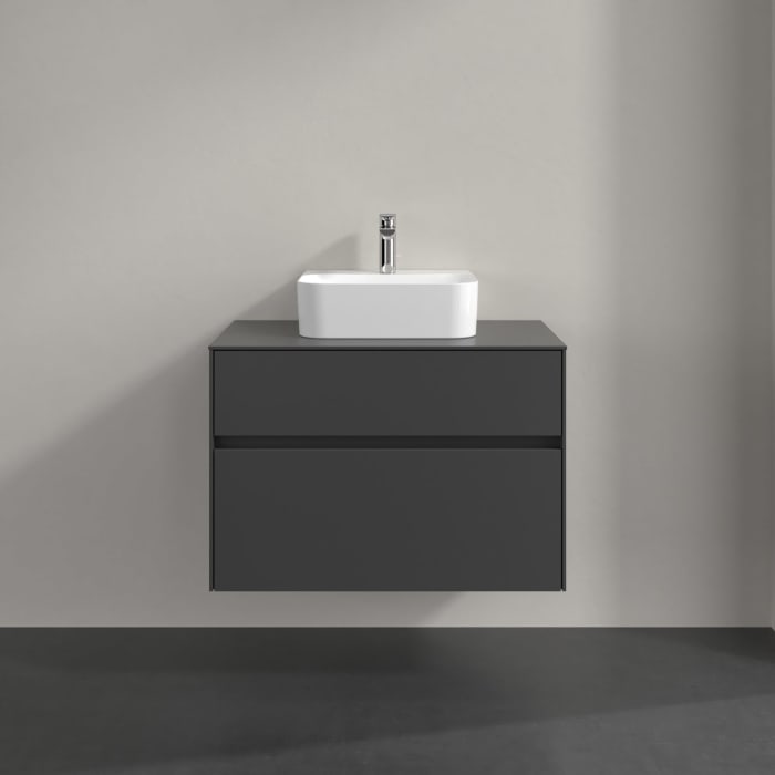 Villeroy & Boch Collaro Waschtischunterschrank 80 x 54,8 cm , mit LED-Beleuchtung, mit 2 Auszügen