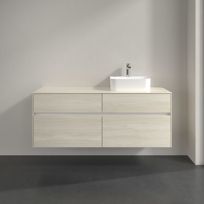 Villeroy & Boch Collaro Waschtischunterschrank 140 x 54,8 cm , mit LED-Beleuchtung, mit 4 Auszügen