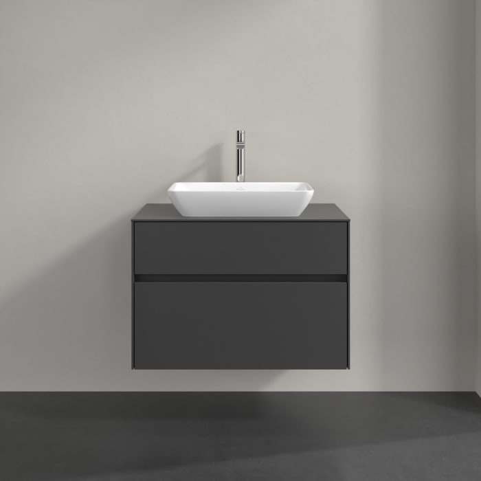 Villeroy & Boch Collaro Waschtischunterschrank 80 x 54,8 cm , mit LED-Beleuchtung, mit 2 Auszügen