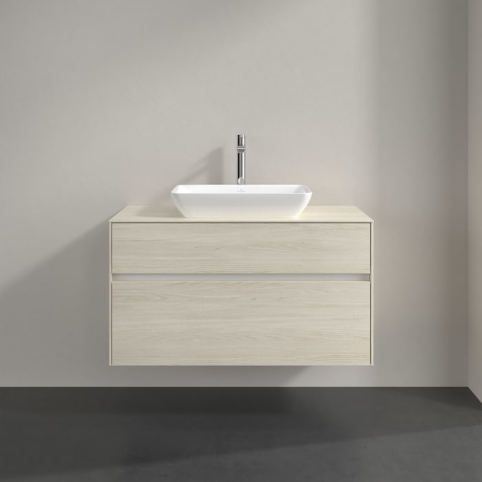 Villeroy & Boch Collaro Waschtischunterschrank 100 x 54,8 cm , mit LED-Beleuchtung, mit 2 Auszügen