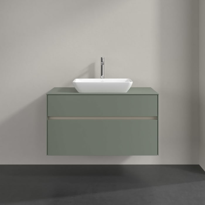 Villeroy & Boch Collaro Waschtischunterschrank 100 x 54,8 cm , mit LED-Beleuchtung, mit 2 Auszügen