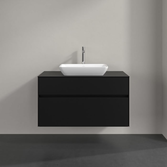 Villeroy & Boch Collaro Waschtischunterschrank 100 x 54,8 cm , mit LED-Beleuchtung, mit 2 Auszügen