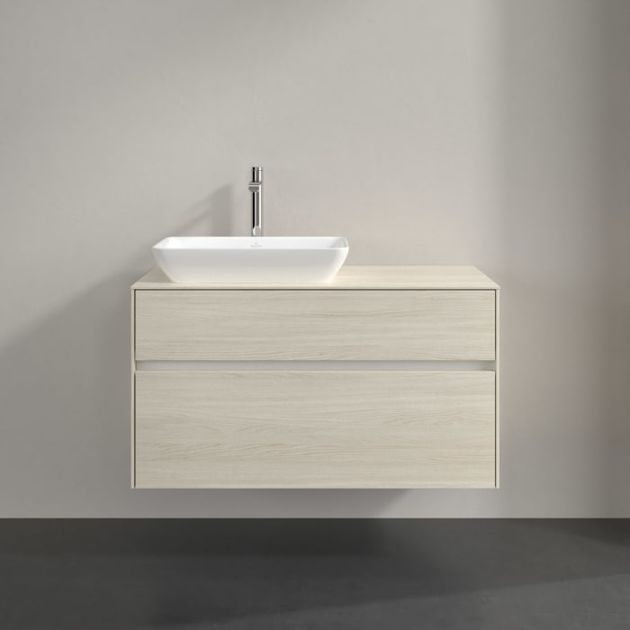 Villeroy & Boch Collaro Waschtischunterschrank 100 x 54,8 cm , mit LED-Beleuchtung, mit 2 Auszügen