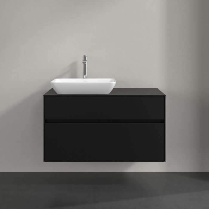 Villeroy & Boch Collaro Waschtischunterschrank 100 x 54,8 cm , mit LED-Beleuchtung, mit 2 Auszügen