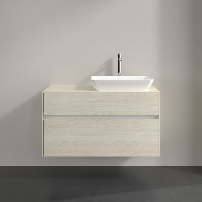 Villeroy & Boch Collaro Waschtischunterschrank 100 x 54,8 cm , mit LED-Beleuchtung, mit 2 Auszügen