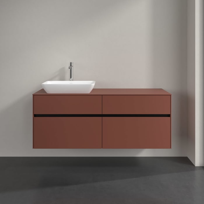 Villeroy & Boch Collaro Waschtischunterschrank 140 x 54,8 cm , mit LED-Beleuchtung, mit 4 Auszügen