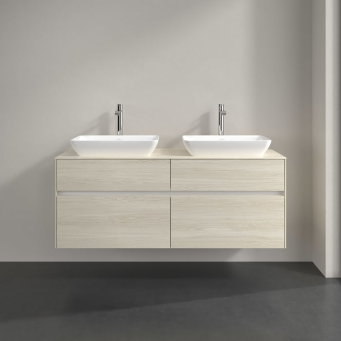 Villeroy & Boch Collaro Waschtischunterschrank 140 x 54,8 cm , mit LED-Beleuchtung, mit 4 Auszügen