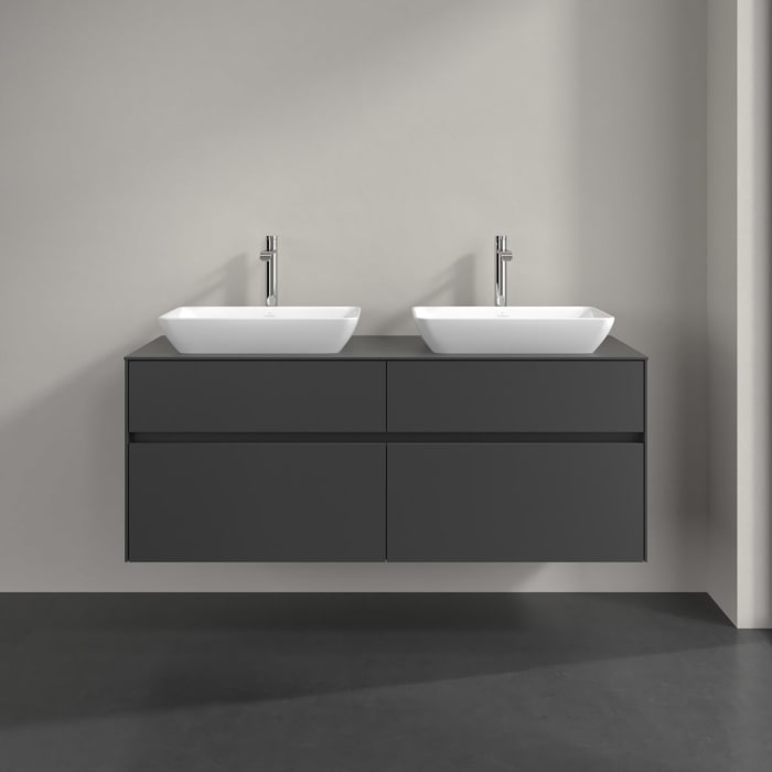 Villeroy & Boch Collaro Waschtischunterschrank 140 x 54,8 cm , mit LED-Beleuchtung, mit 4 Auszügen