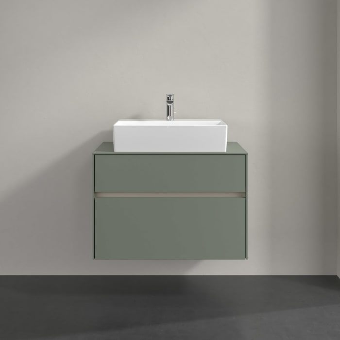 Villeroy & Boch Collaro Waschtischunterschrank 80 x 54,8 cm , mit LED-Beleuchtung, mit 2 Auszügen