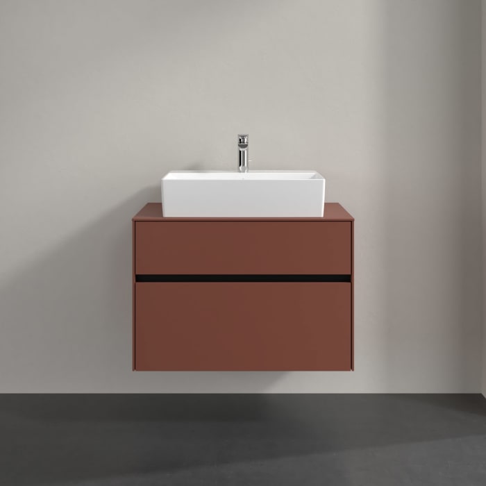 Villeroy & Boch Collaro Waschtischunterschrank 80 x 54,8 cm , mit LED-Beleuchtung, mit 2 Auszügen