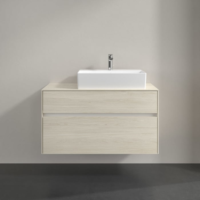 Villeroy & Boch Collaro Waschtischunterschrank 100 x 54,8 cm , mit LED-Beleuchtung, mit 2 Auszügen