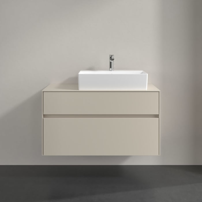 Villeroy & Boch Collaro Waschtischunterschrank 100 x 54,8 cm , mit LED-Beleuchtung, mit 2 Auszügen