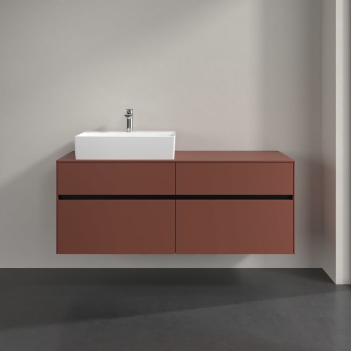 Villeroy & Boch Collaro Waschtischunterschrank 140 x 54,8 cm , mit LED-Beleuchtung, mit 4 Auszügen