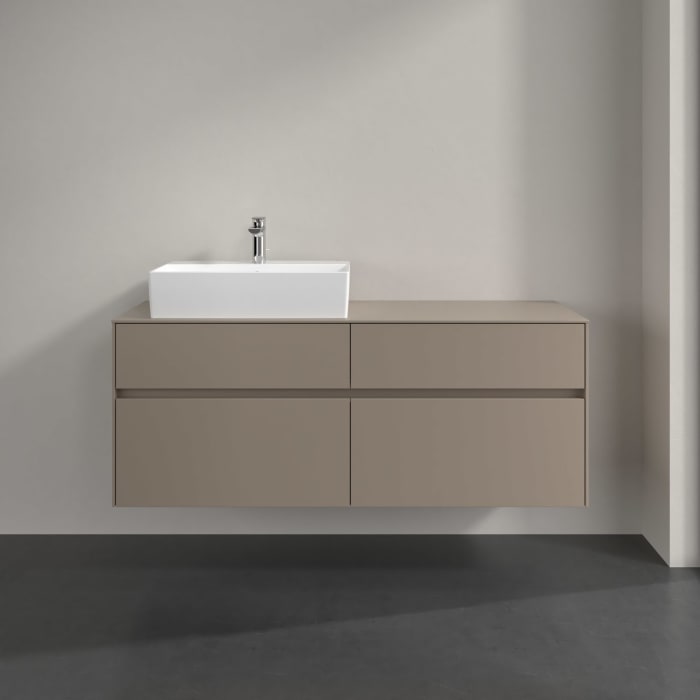 Villeroy & Boch Collaro Waschtischunterschrank 140 x 54,8 cm , mit LED-Beleuchtung, mit 4 Auszügen