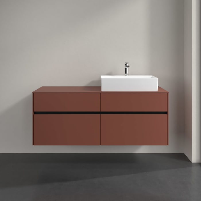 Villeroy & Boch Collaro Waschtischunterschrank 140 x 54,8 cm , mit LED-Beleuchtung, mit 4 Auszügen