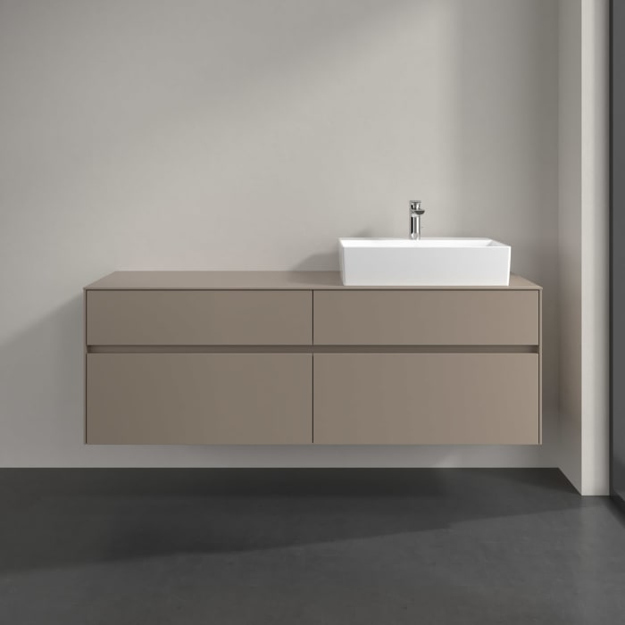 Villeroy & Boch Collaro Waschtischunterschrank 160 x 54,8 cm , mit LED-Beleuchtung, mit 4 Auszügen