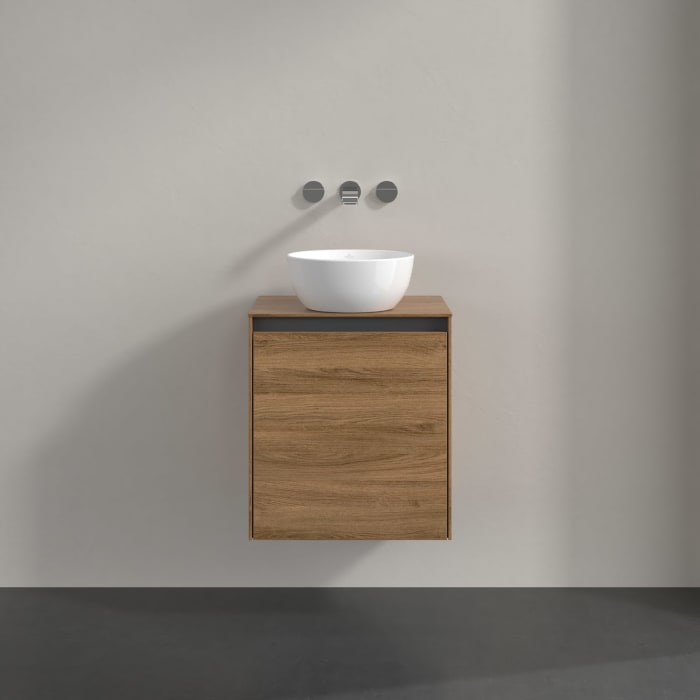 Villeroy & Boch Collaro Waschtischunterschrank 50 x 54,8 cm , mit LED-Beleuchtung, mit 1 Tür, Anschlag links