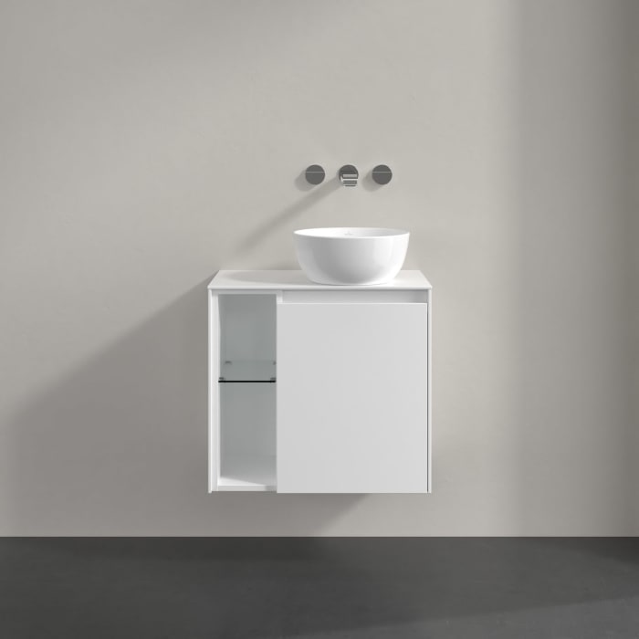 Villeroy & Boch Collaro Waschtischunterschrank 60 x 54,8 cm , mit LED-Beleuchtung, mit 1 Tür, Anschlag rechts