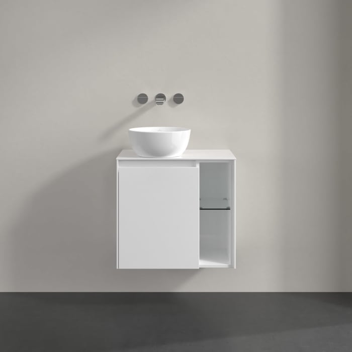 Villeroy & Boch Collaro Waschtischunterschrank 60 x 54,8 cm , mit LED-Beleuchtung, mit 1 Tür, Anschlag links